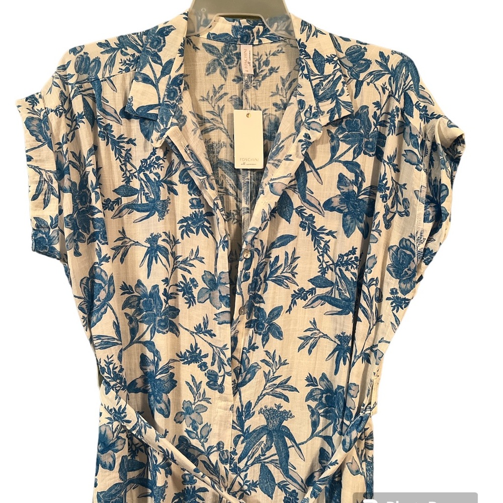 Summer Romance Shirt Dress - Size 16, Etoille, Long Belted Dress